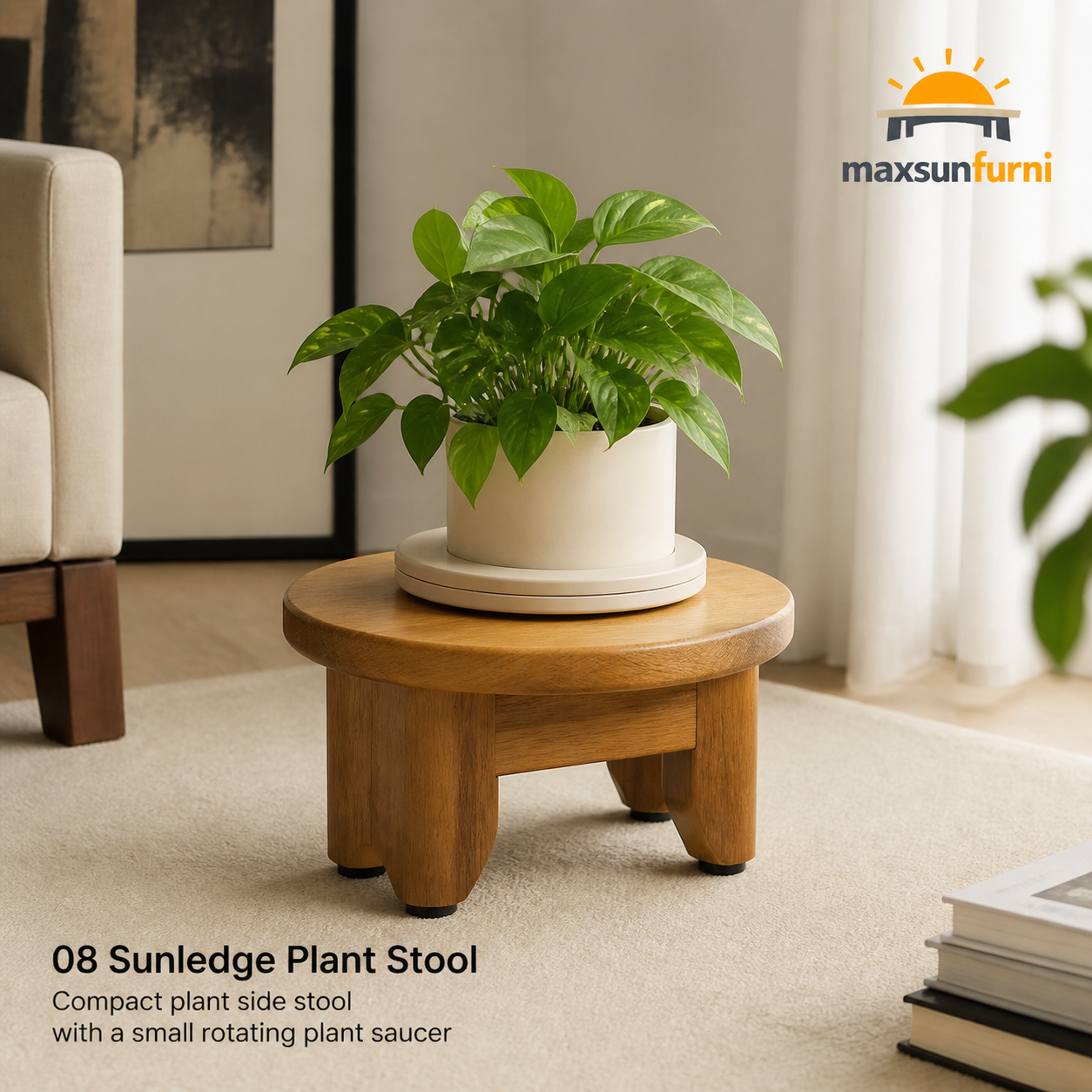 Maxsunfurni™ SunLedge Plant Stool